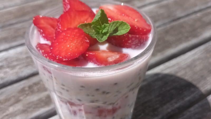 dessert lacté aux fraises